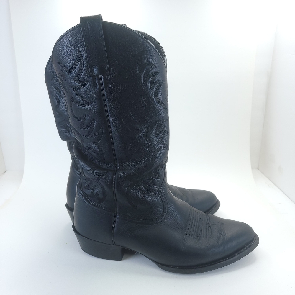 Ariat Heritage Western R-Toe Boots Mens Black Deertan Leather Cowboy Size 11EE